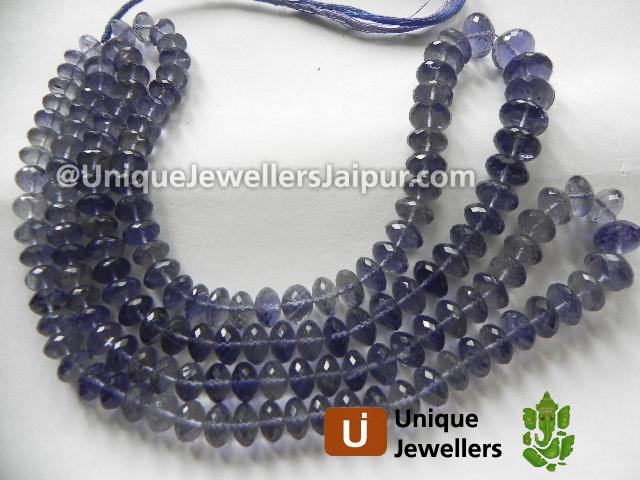 Iolite Far Micro Faceted Roundelle Beads